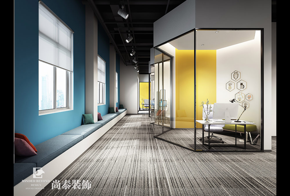 廣州天河奧體中心培訓(xùn)機構(gòu)辦公室設(shè)計效果圖 