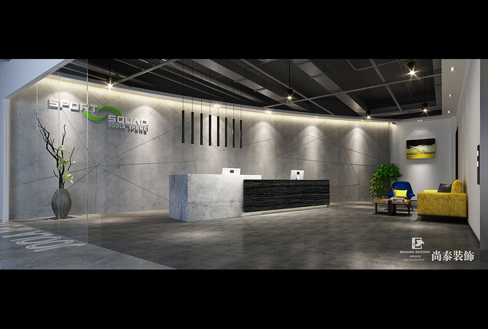 深圳龍崗喜創(chuàng)商務港乒乓球用品辦公室裝修設計