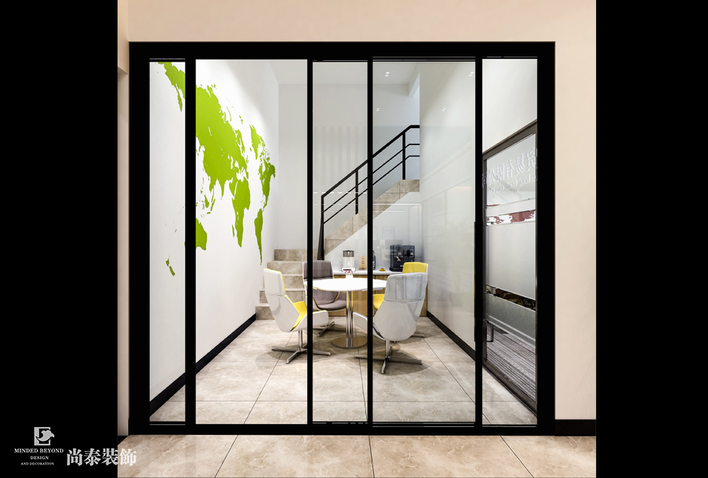 廣州黃埔港航中心貿(mào)易公司辦公室設計效果圖 