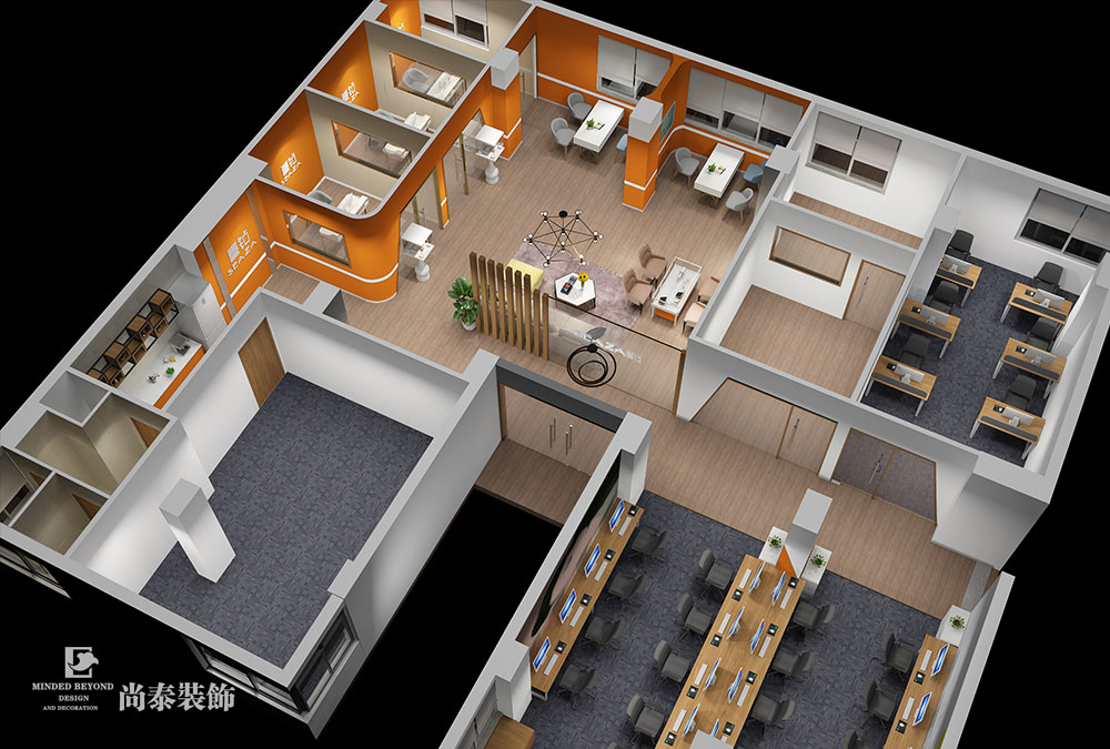 深圳羅湖科技大廈珠寶展廳辦公室設(shè)計裝修 