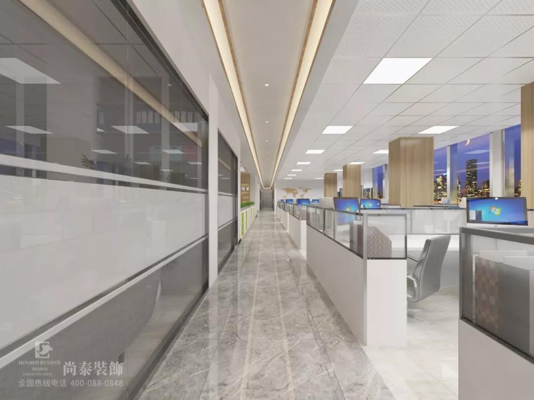 高端中式辦公室開放辦公區(qū)裝修效果圖