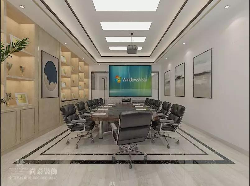 高端中式辦公室會(huì)議室裝修效果圖