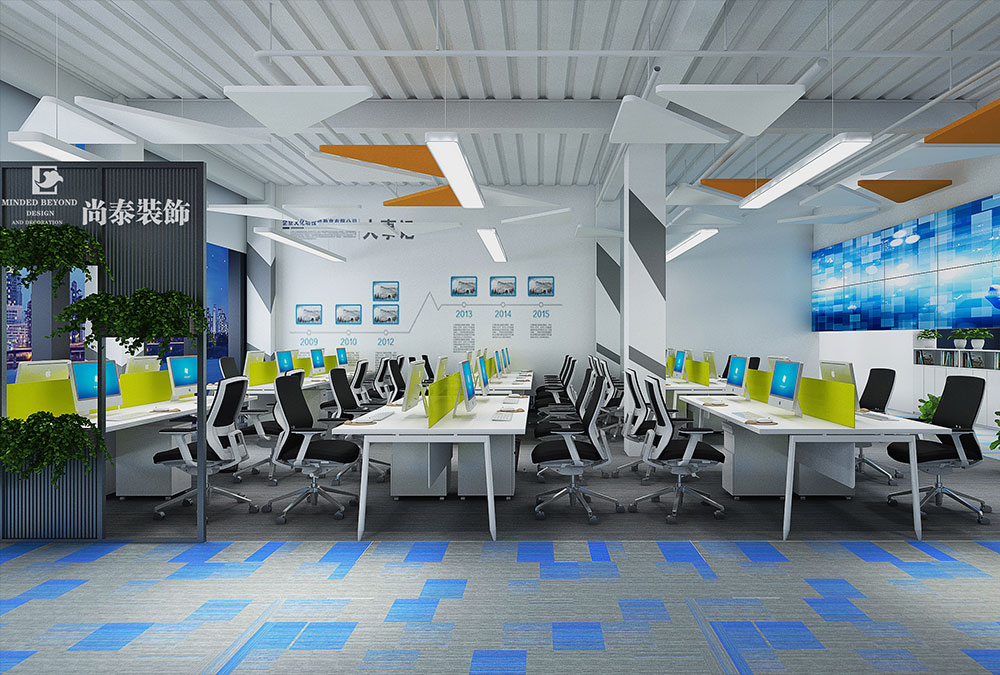 深圳前?；鹦℃?zhèn)金融科技公司辦公室設計效果圖 