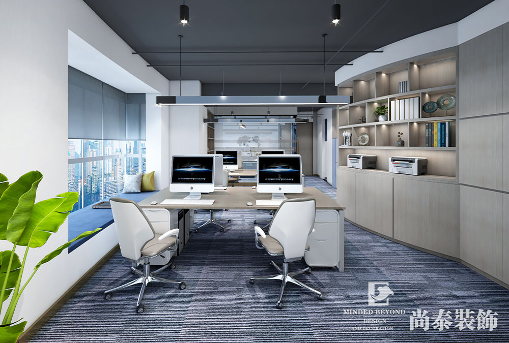 100平米辦公室公共辦公區(qū)翻新裝修設(shè)計(jì)
