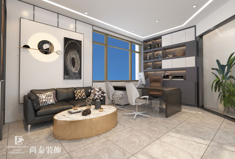 銷售公司現(xiàn)代簡約風格辦公室裝修設計效果圖