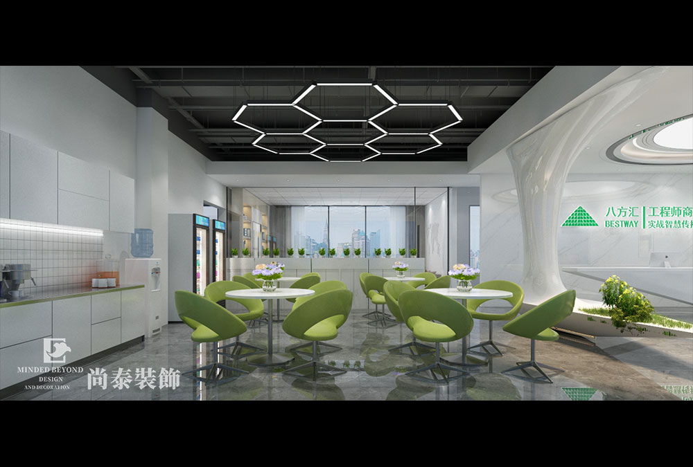 200平米現(xiàn)代科技風格辦公室茶水間裝修設計