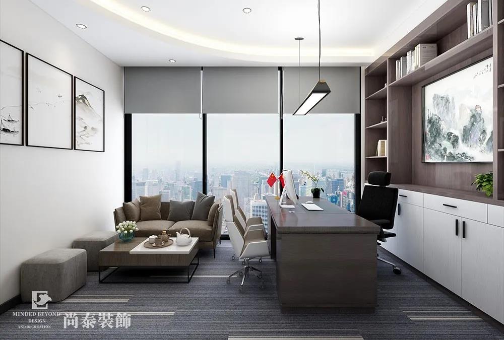 100平米科技公司董事長辦公室設(shè)計