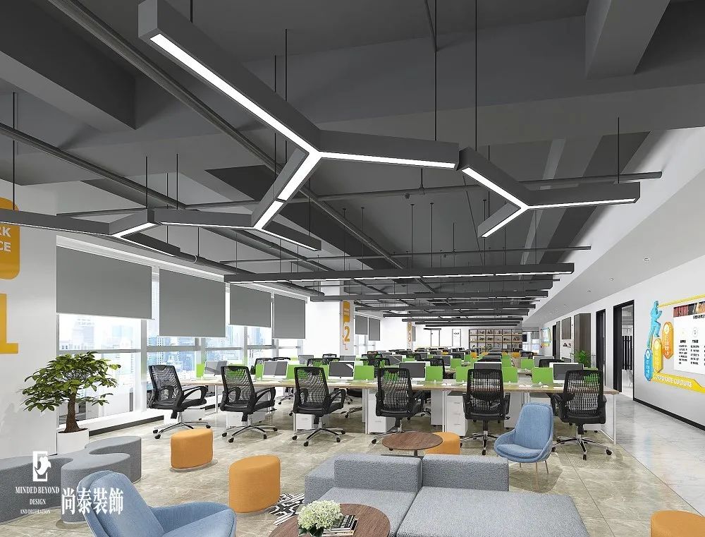 互聯(lián)網(wǎng)公司開(kāi)放辦公區(qū)裝修設(shè)計(jì)效果圖
