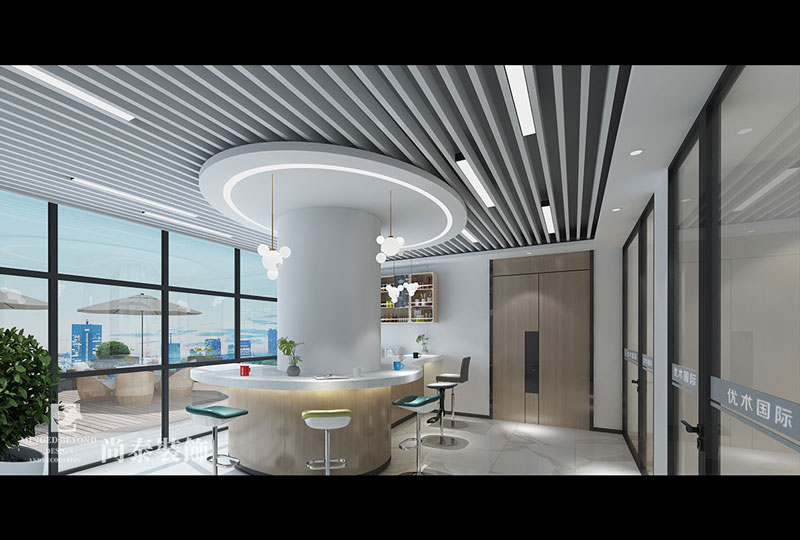 開放式辦公室設(shè)計(jì)裝修效果圖