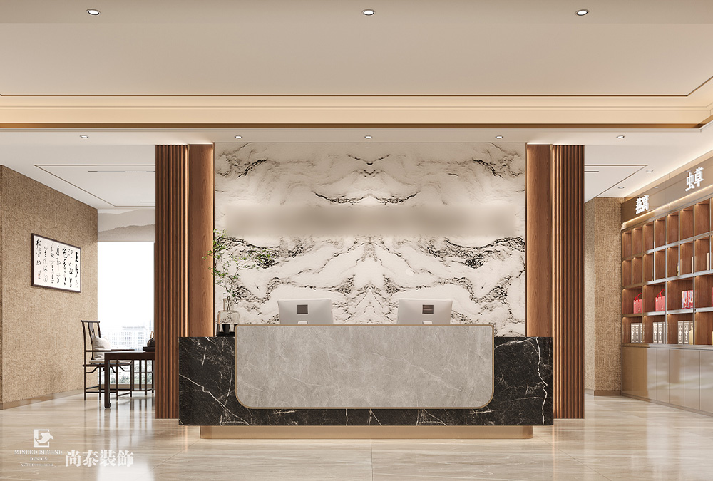 深圳龍華樂創(chuàng)薈大廈300平米新材料公司辦公室裝修設(shè)計