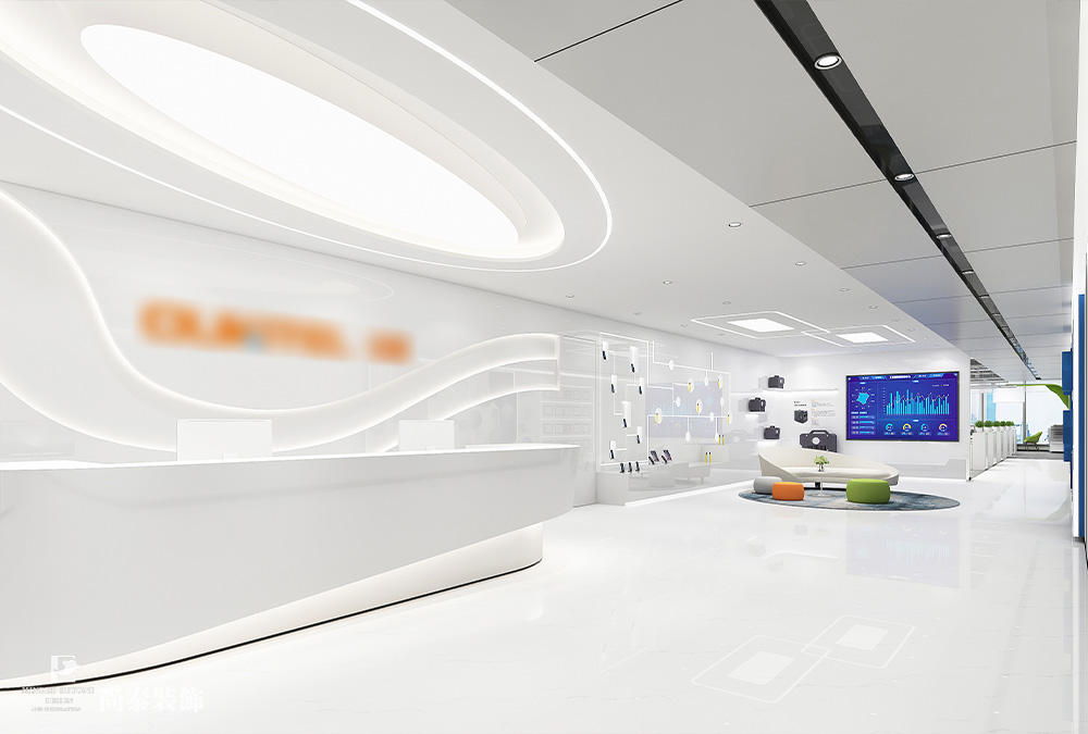 深圳龍華鴻榮源天俊寫字樓1400平米智能科技公司辦公室裝修設計