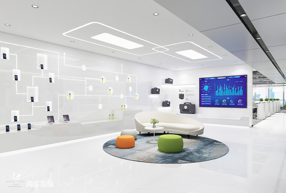 深圳龍華鴻榮源天俊寫字樓1400平米智能科技公司辦公室裝修設計