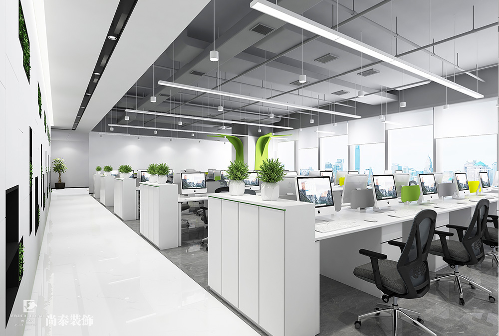 深圳龍華鴻榮源天俊寫字樓1400平米智能科技公司辦公室裝修設計