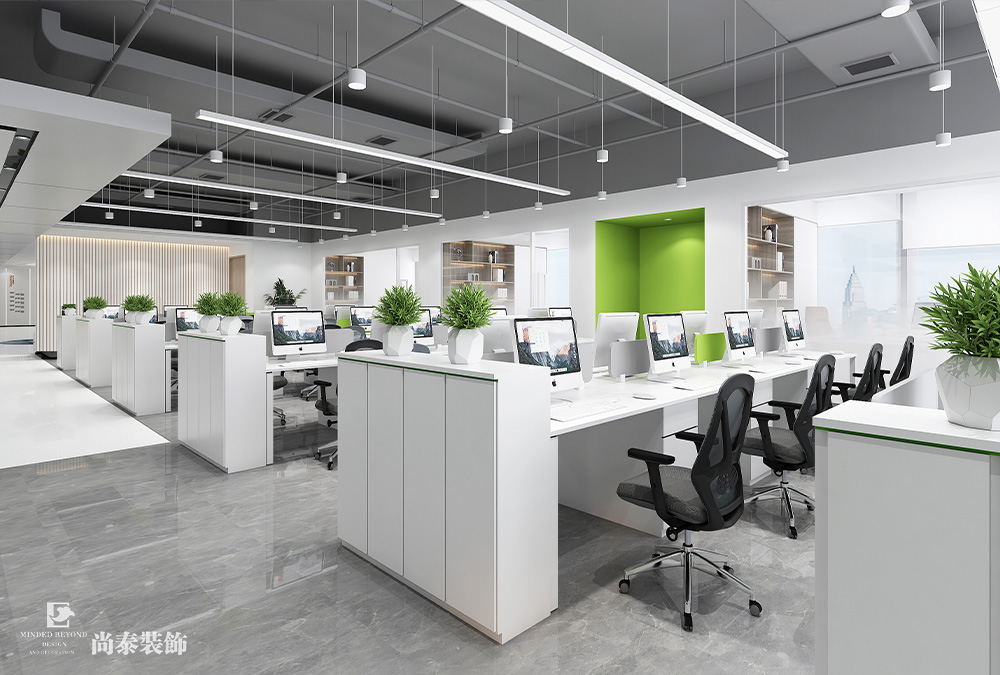 深圳龍華鴻榮源天俊寫字樓1400平米智能科技公司辦公室裝修設計